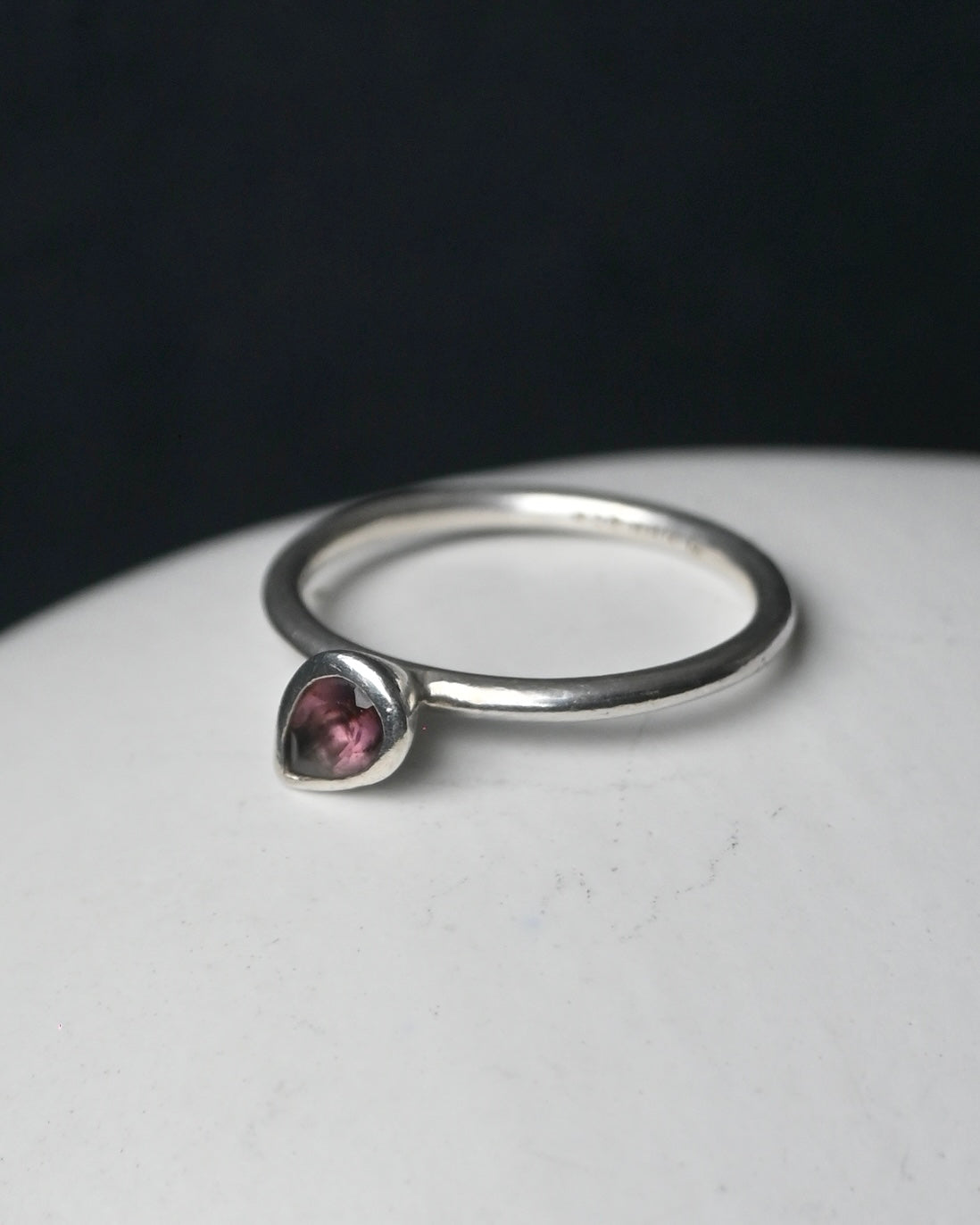 Danish Silver x Amethyst Gem Stone Ring - 12号