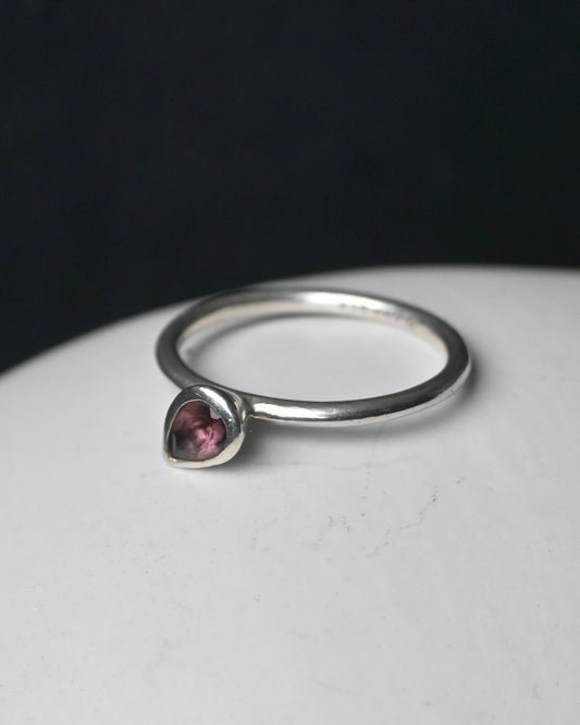 Danish Silver x Amethyst Gem Stone Ring - 12号