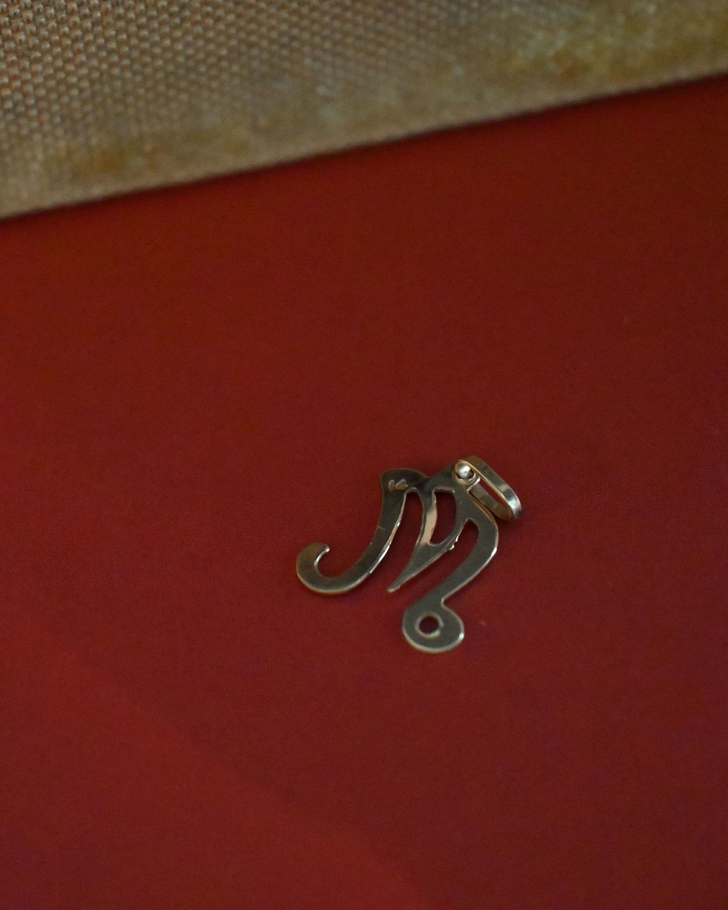 14K Alphabet Charm - M