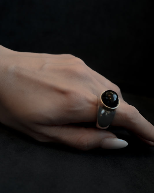 Silver Onyx Ring - 18号