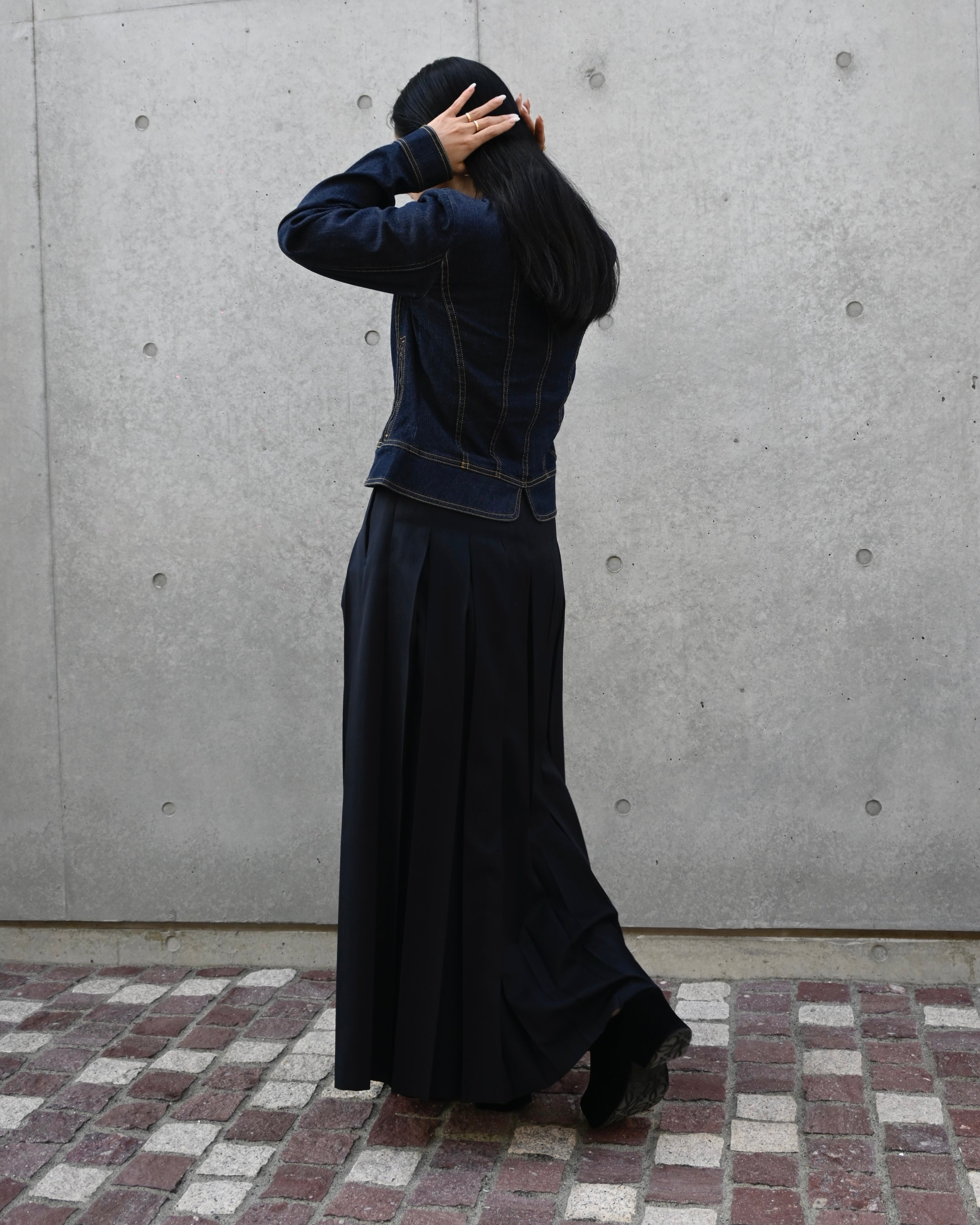 Angels Factory Pleated Skirt by 404 - Dark Navy