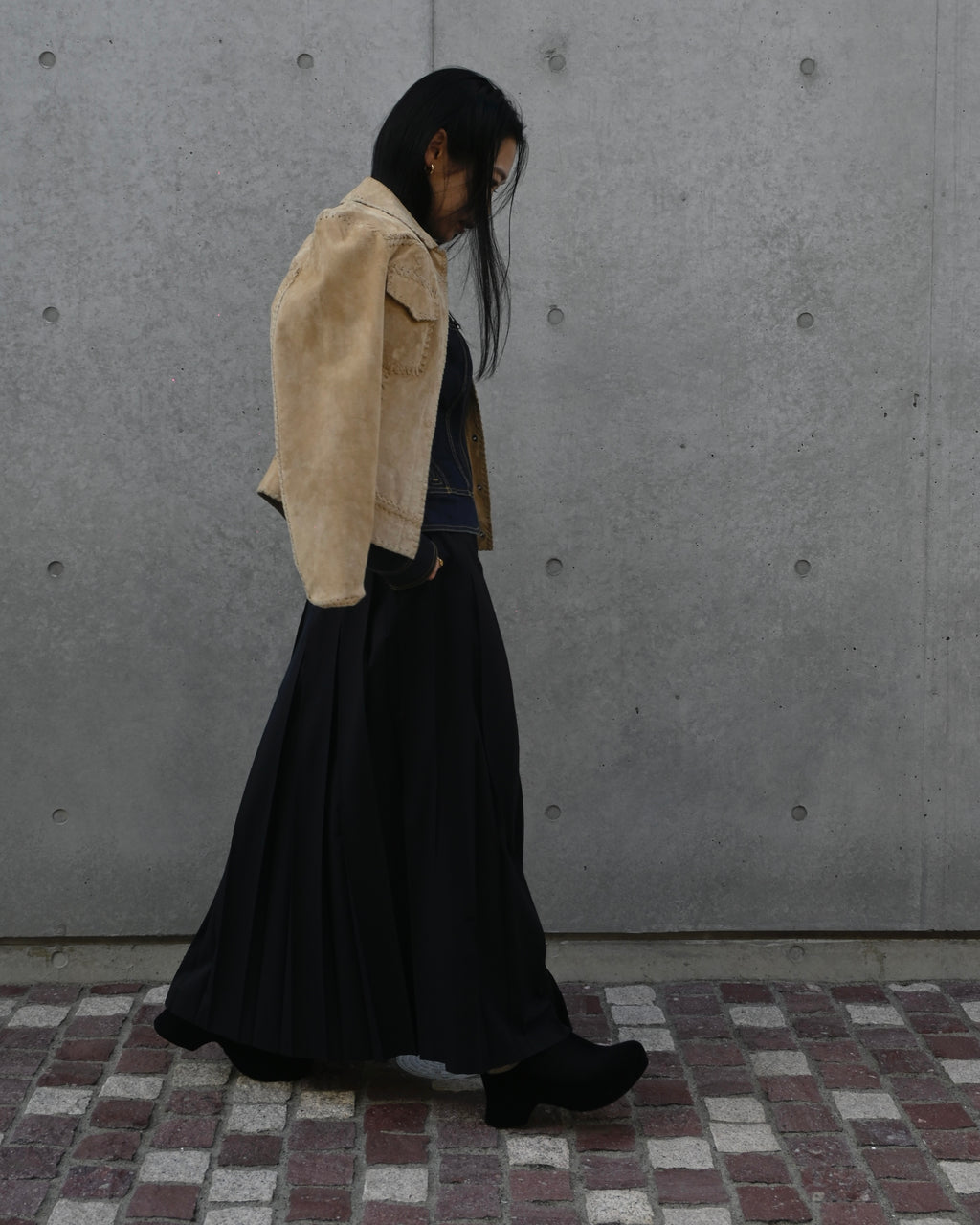 Angels Factory Pleated Skirt by 404 - Dark Navy