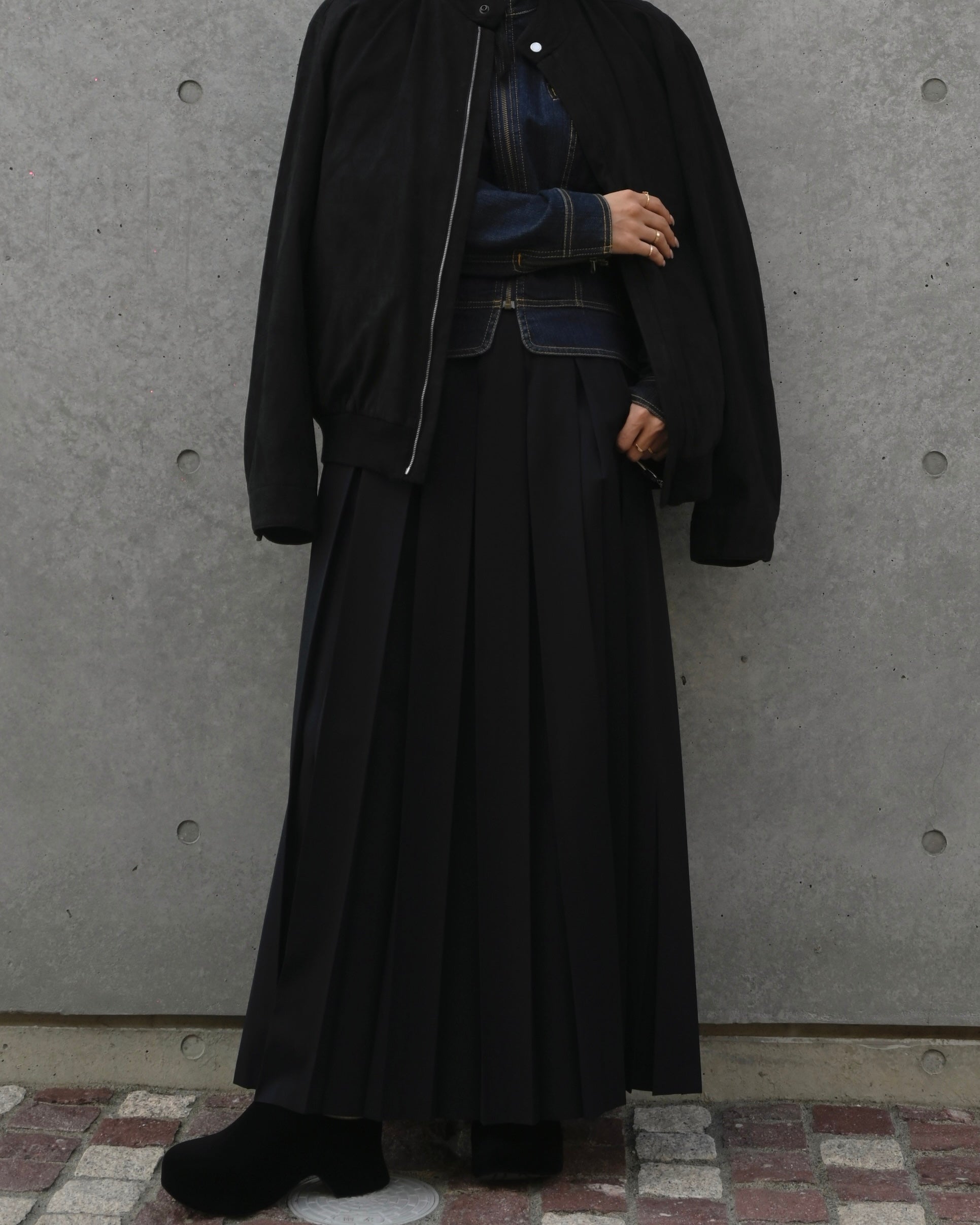 Angels Factory Pleated Skirt by 404 - Dark Navy