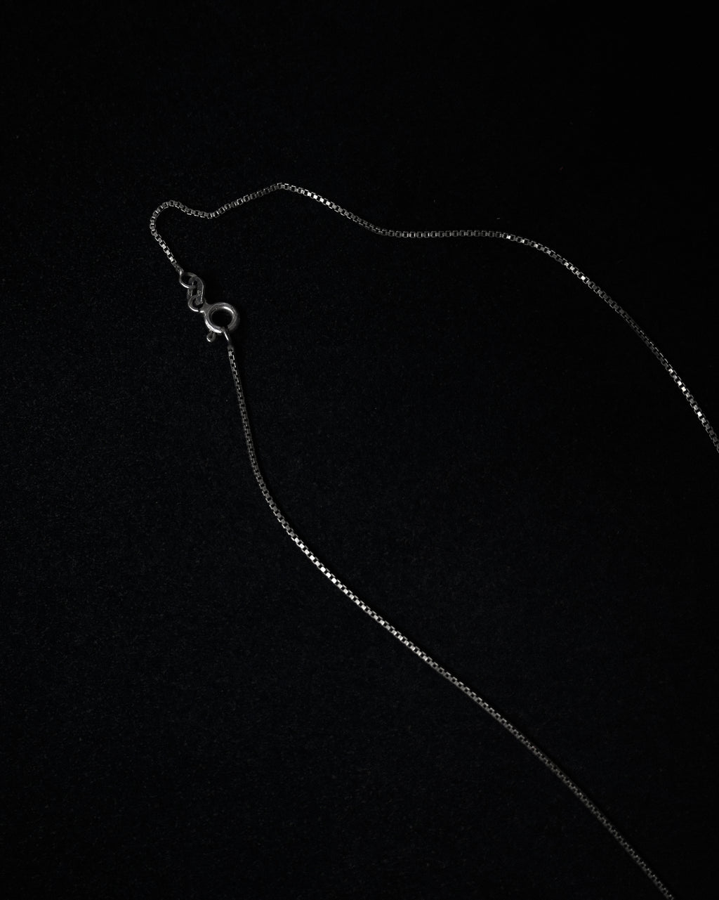 Silver Box Chain Necklace w/Heart Charm (N22)