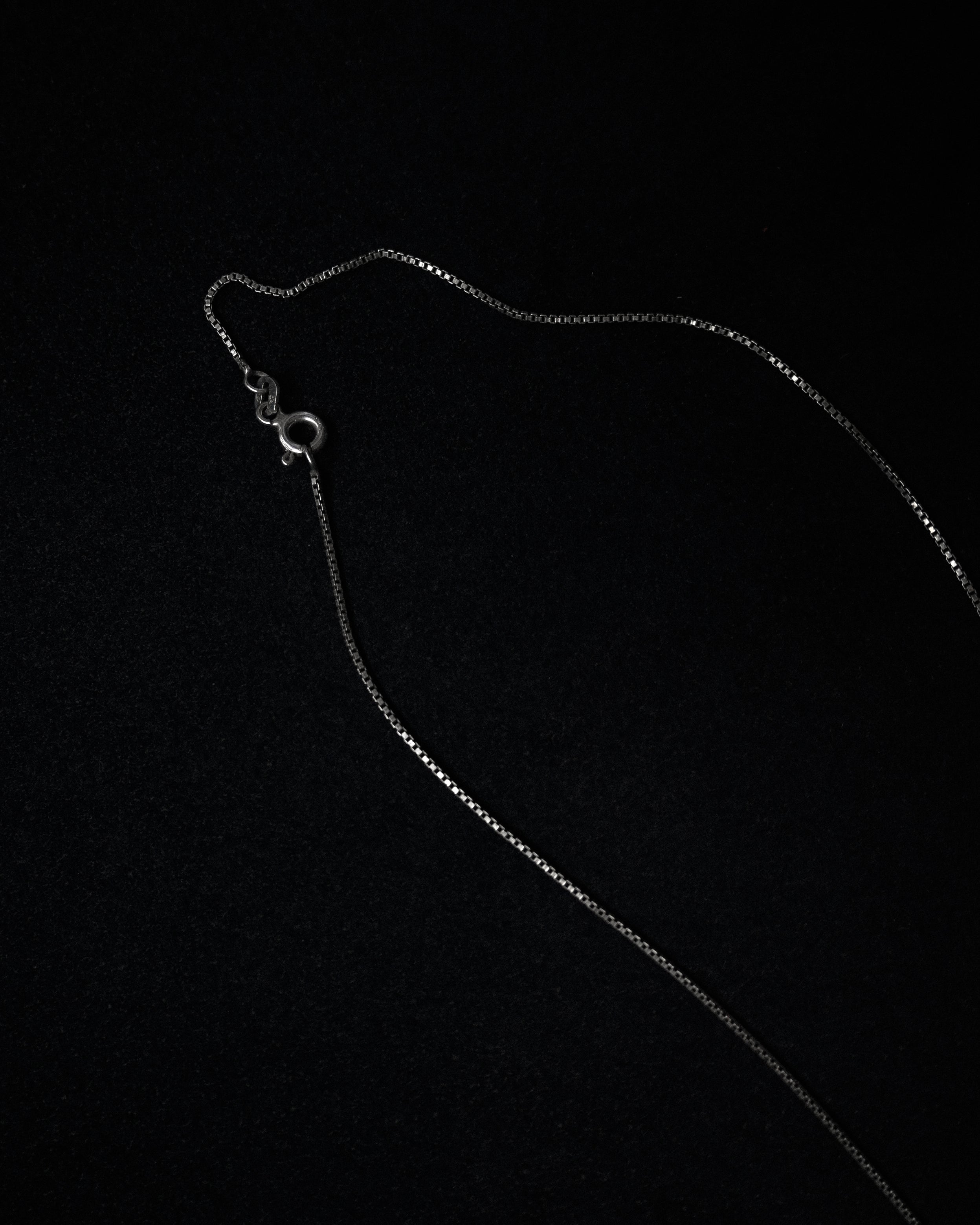 Silver Box Chain Necklace w/Heart Charm (N22)