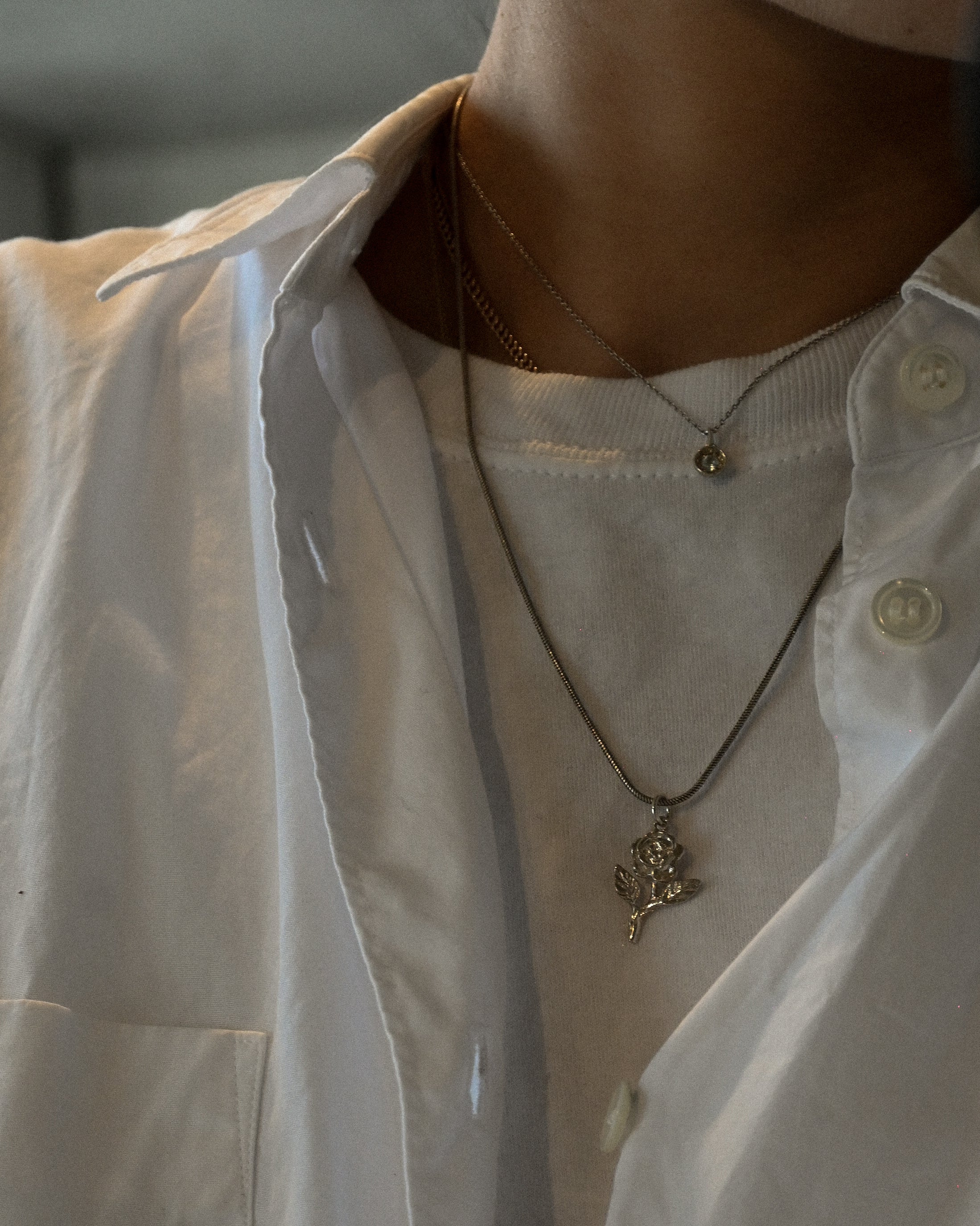 Silver Rose Charm