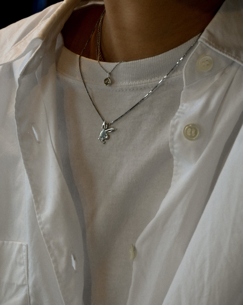 Silver Box Chain Necklace (N24-2)