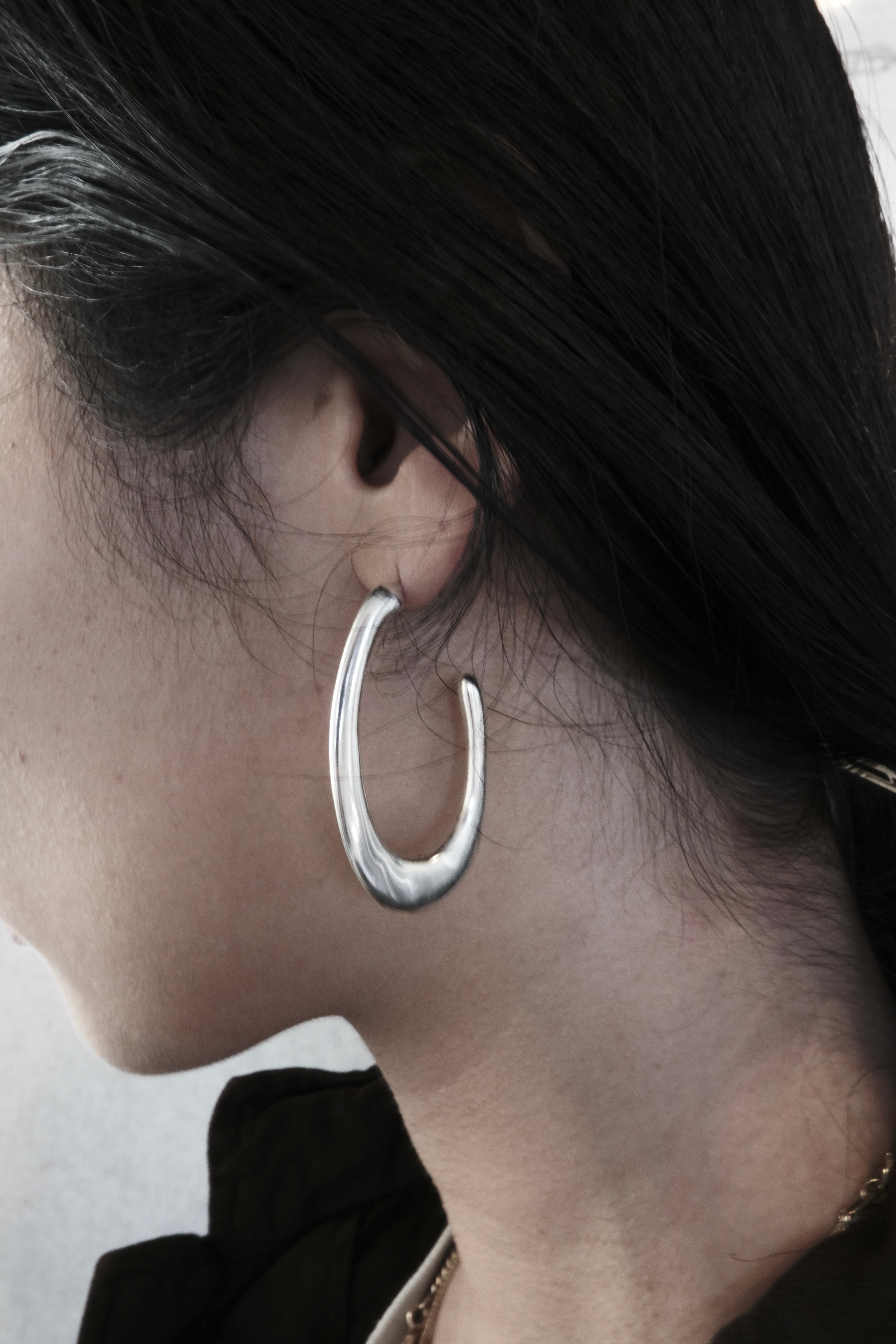 Chunky Sterling Silver Hoop Earrings
