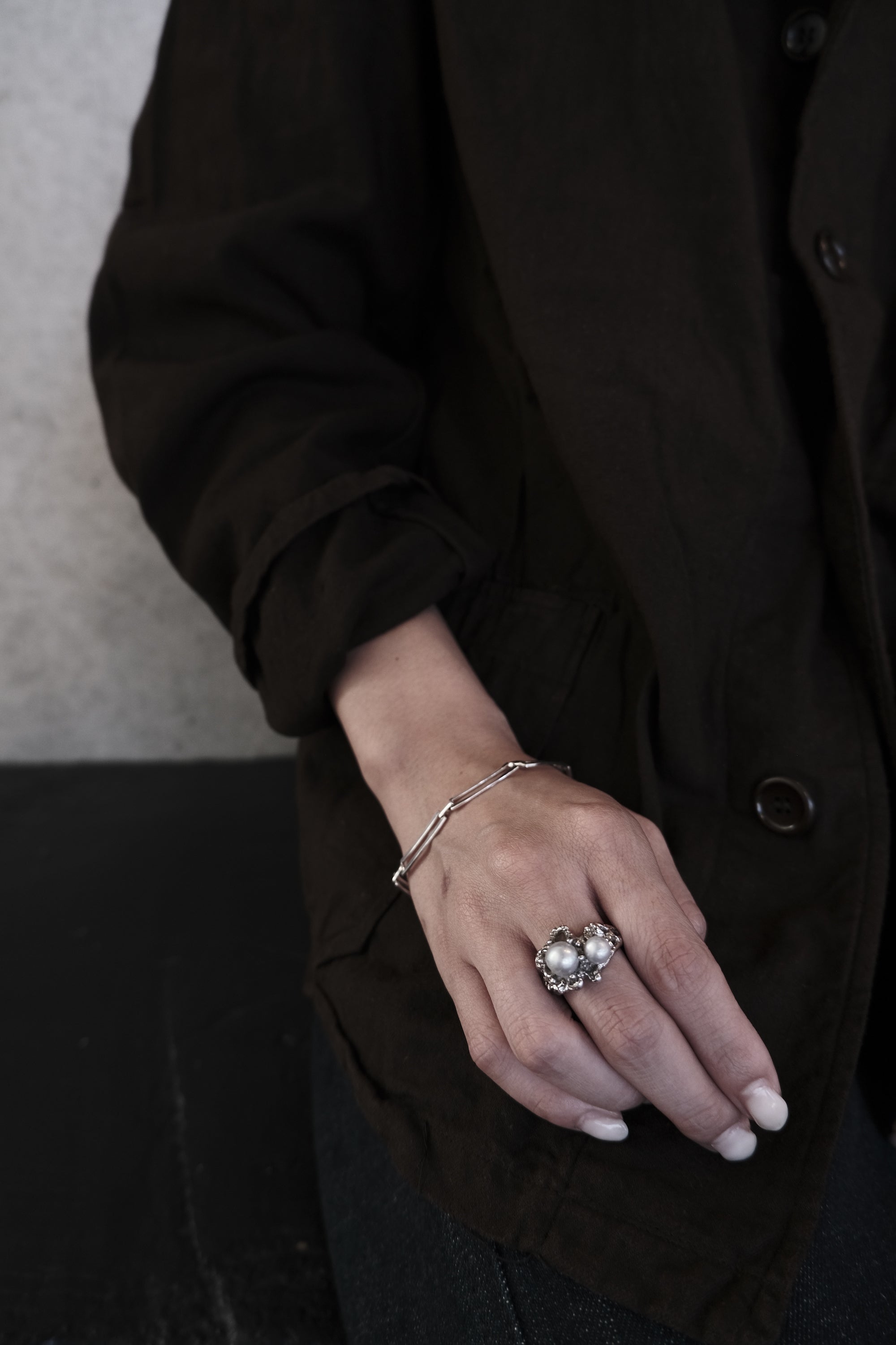 Silver Pearl Ring - 17号