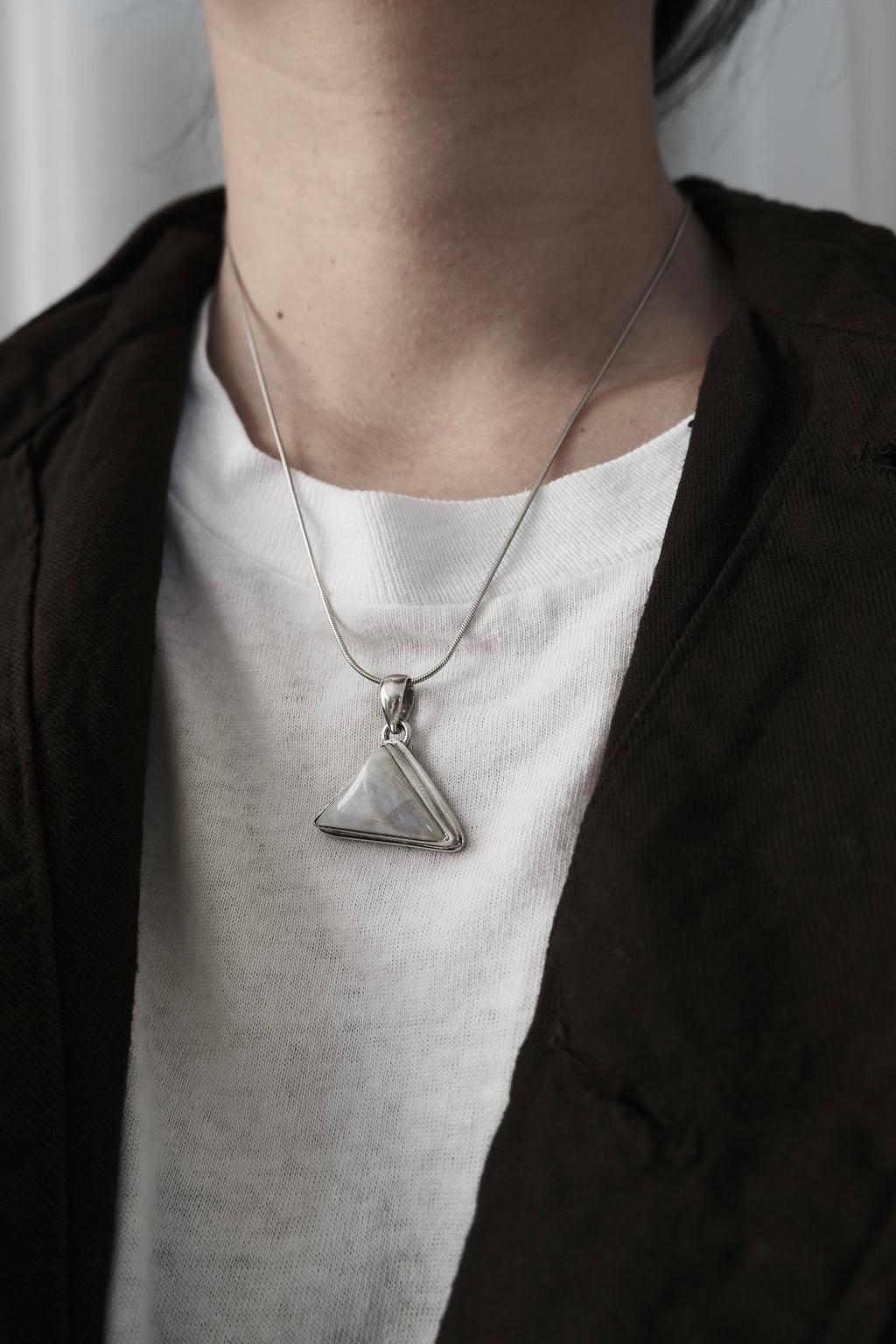 Snake Chain w/ Moonstone Necklace