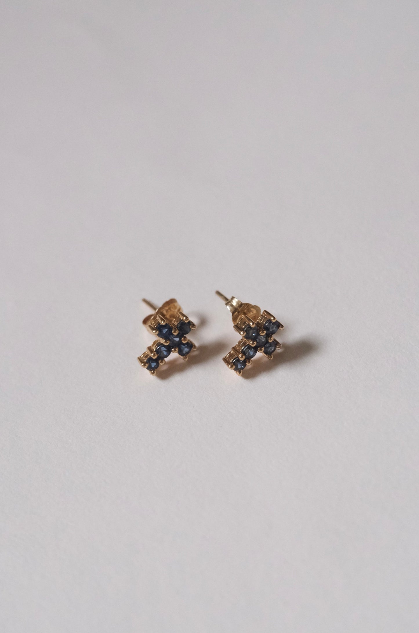 14k Gold × Sapphire Earrings -✞-