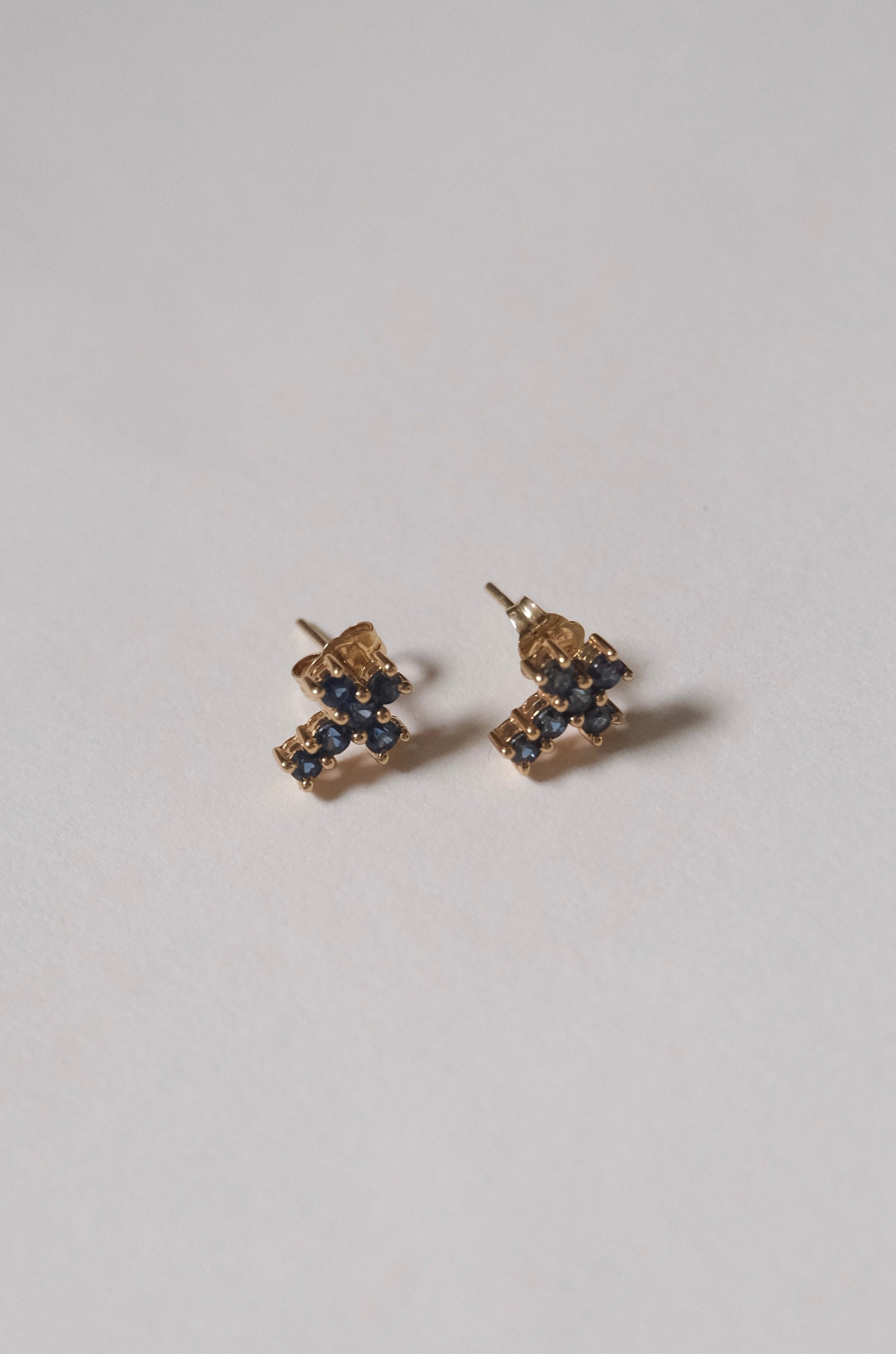 14k Gold × Sapphire Earrings -✞-