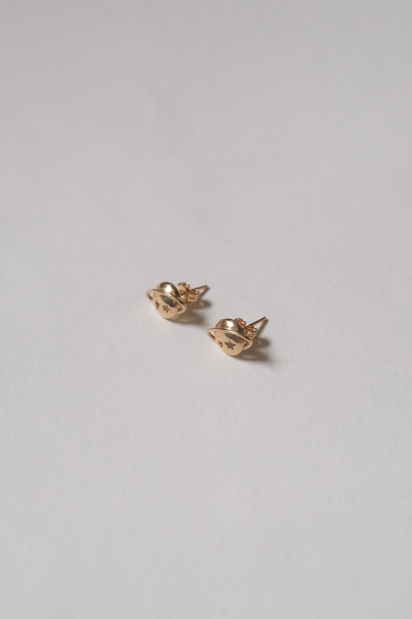 14k Gold × Earrings -Saturn-