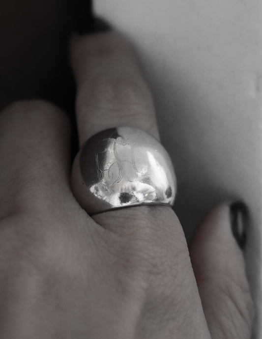 Engraved Silver Ring - 11号