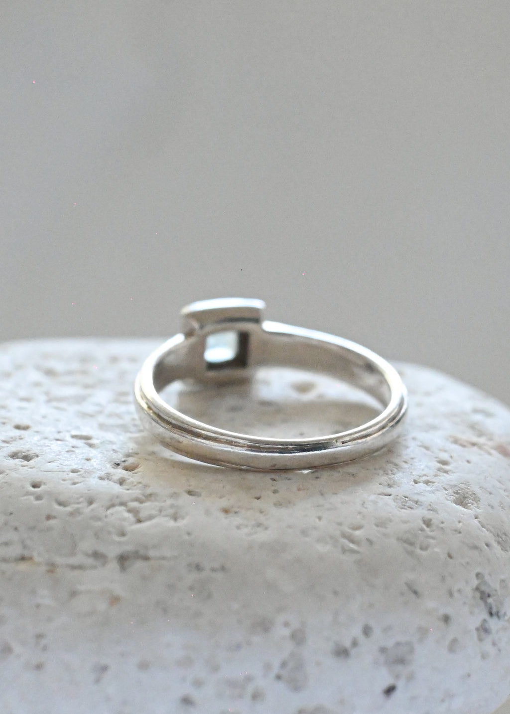 Topaz Square Solitaire Ring - 14号
