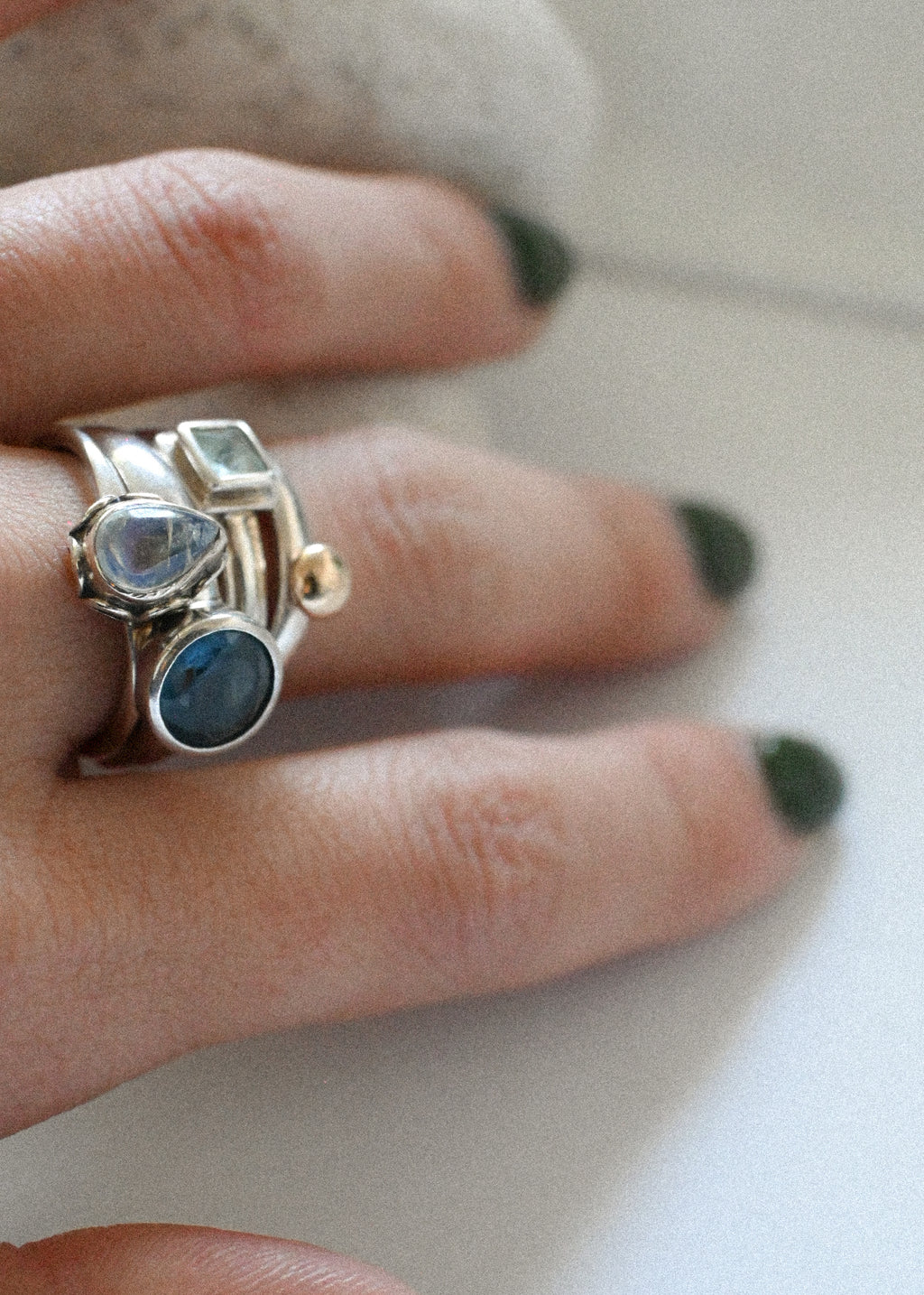 Blue Cubic Zirconia Ring - 16号