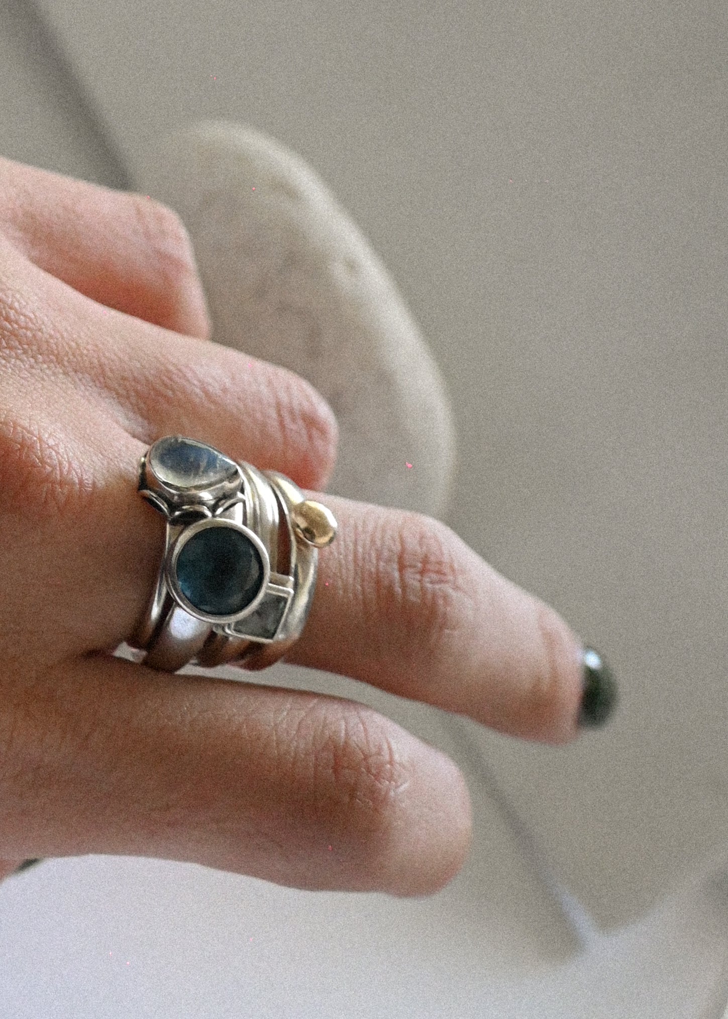 Blue Cubic Zirconia Ring - 16号