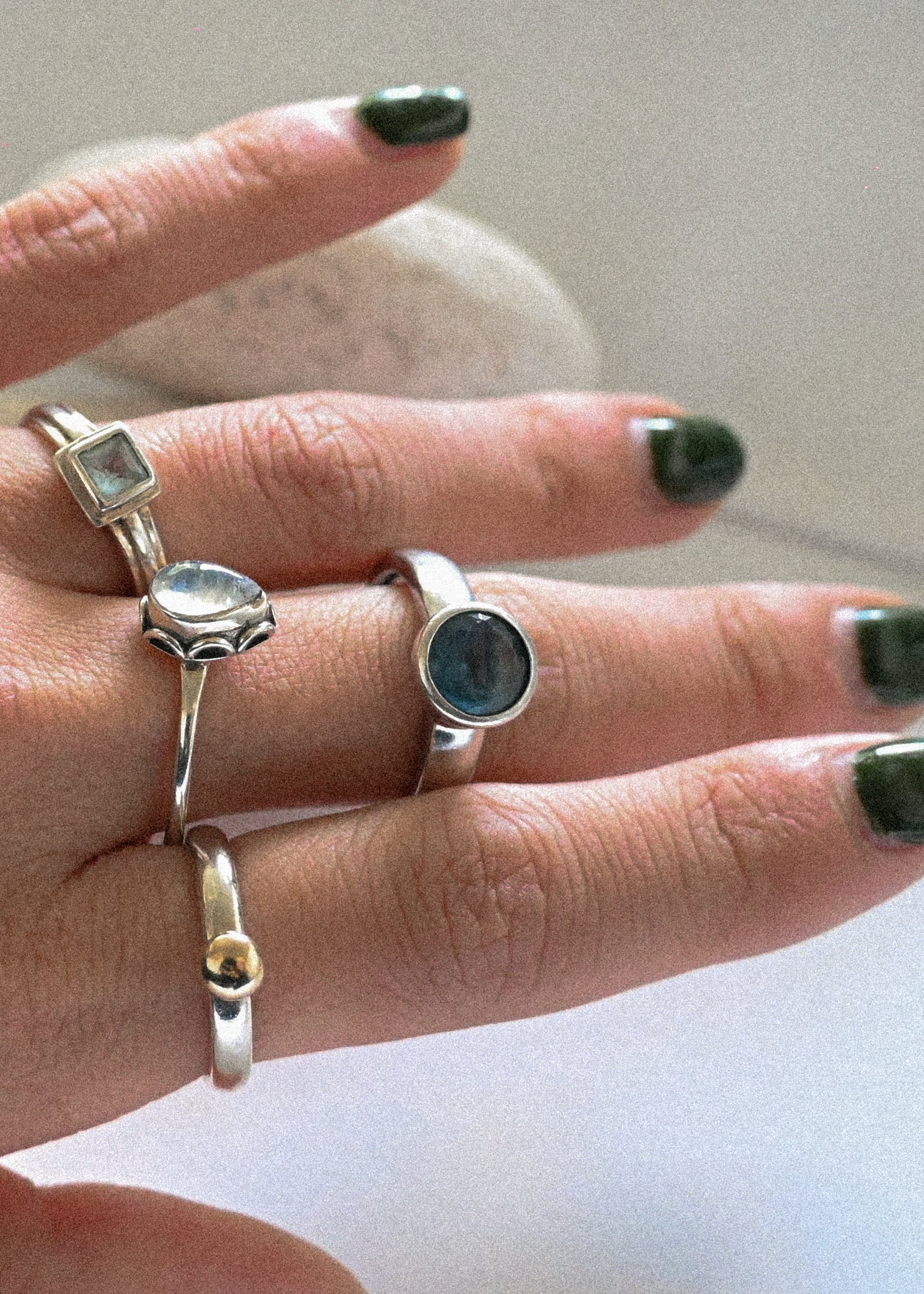 Topaz Square Solitaire Ring - 14号
