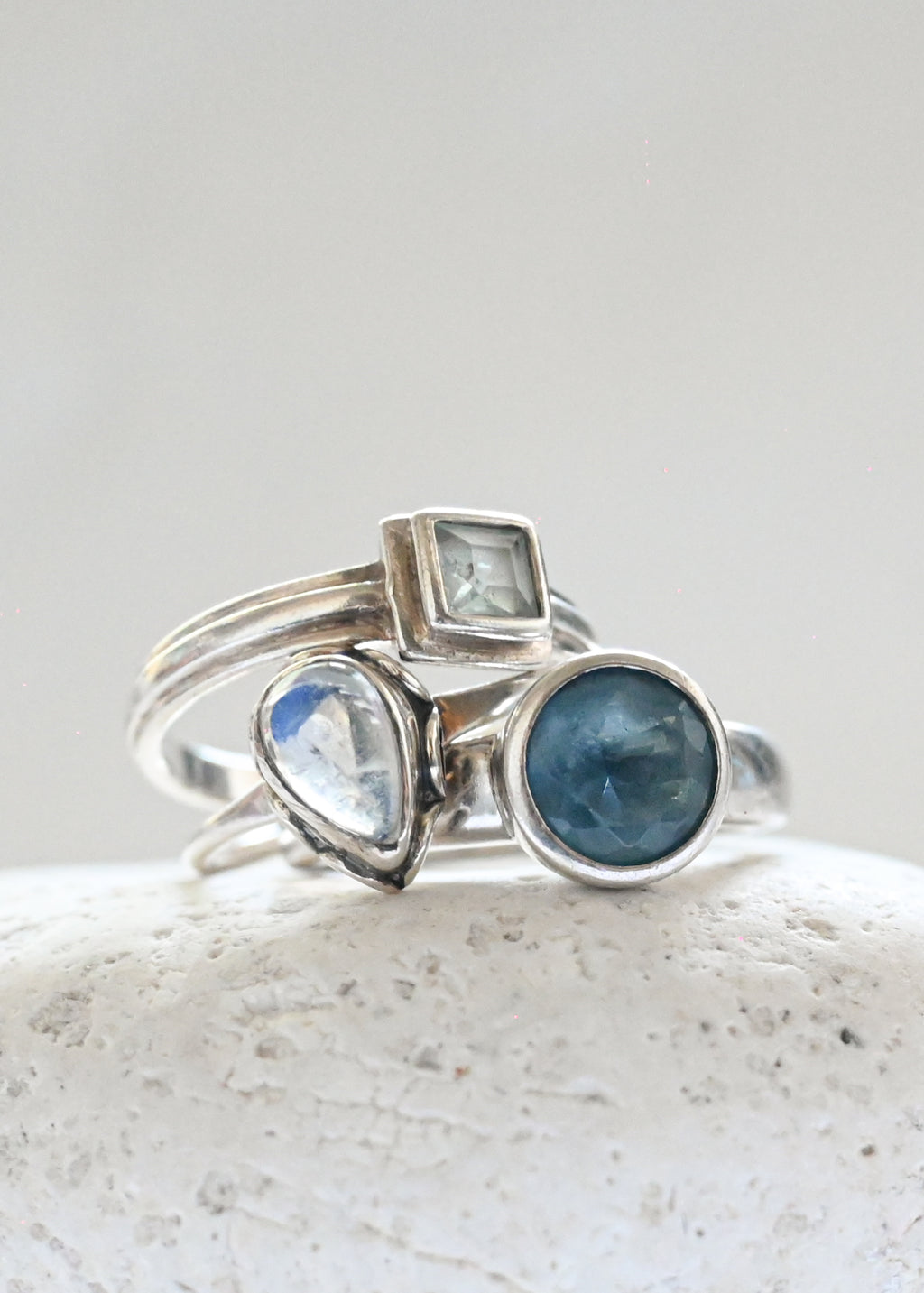 Topaz Square Solitaire Ring - 14号