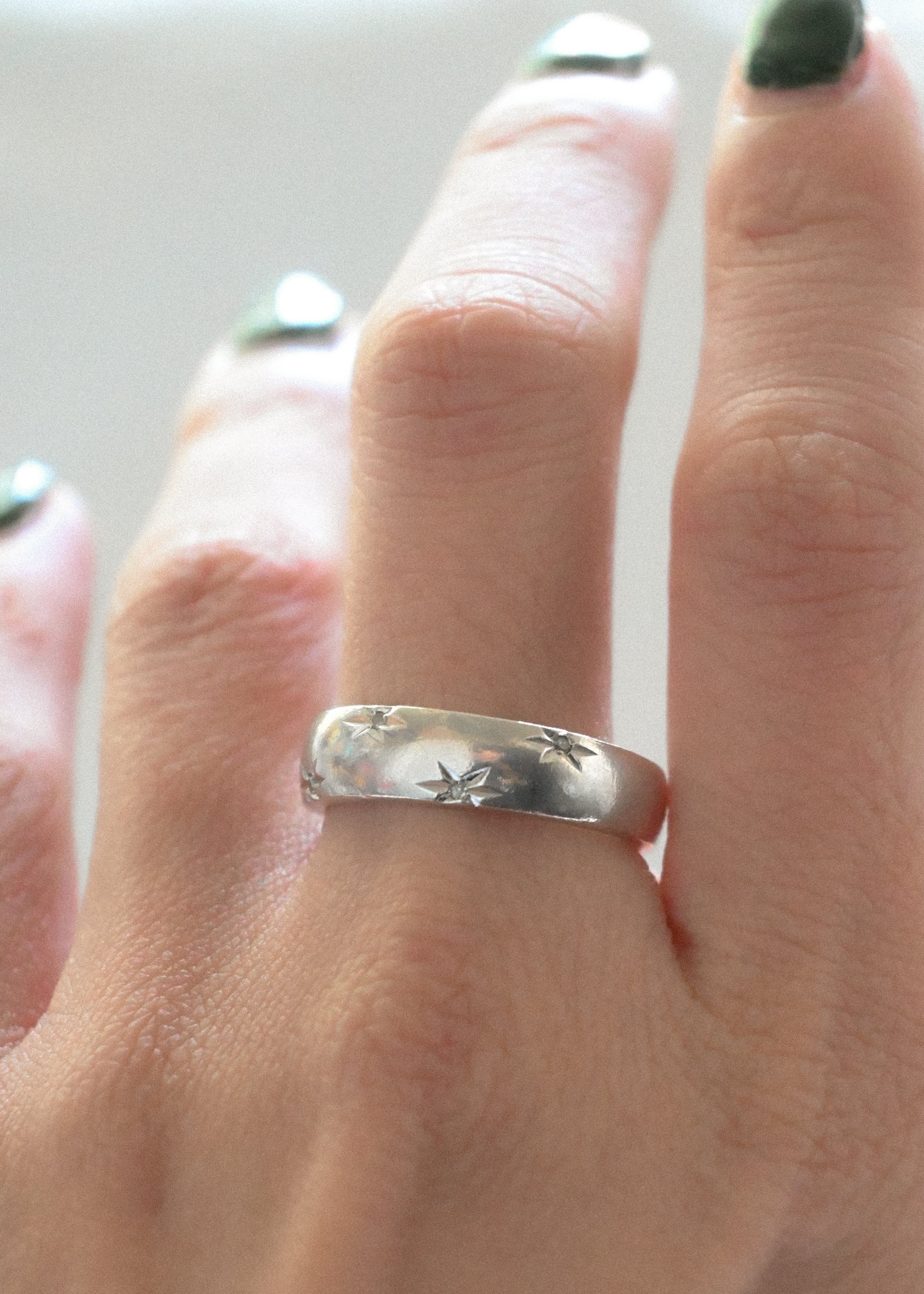 Diamond Star Band Ring - 16号