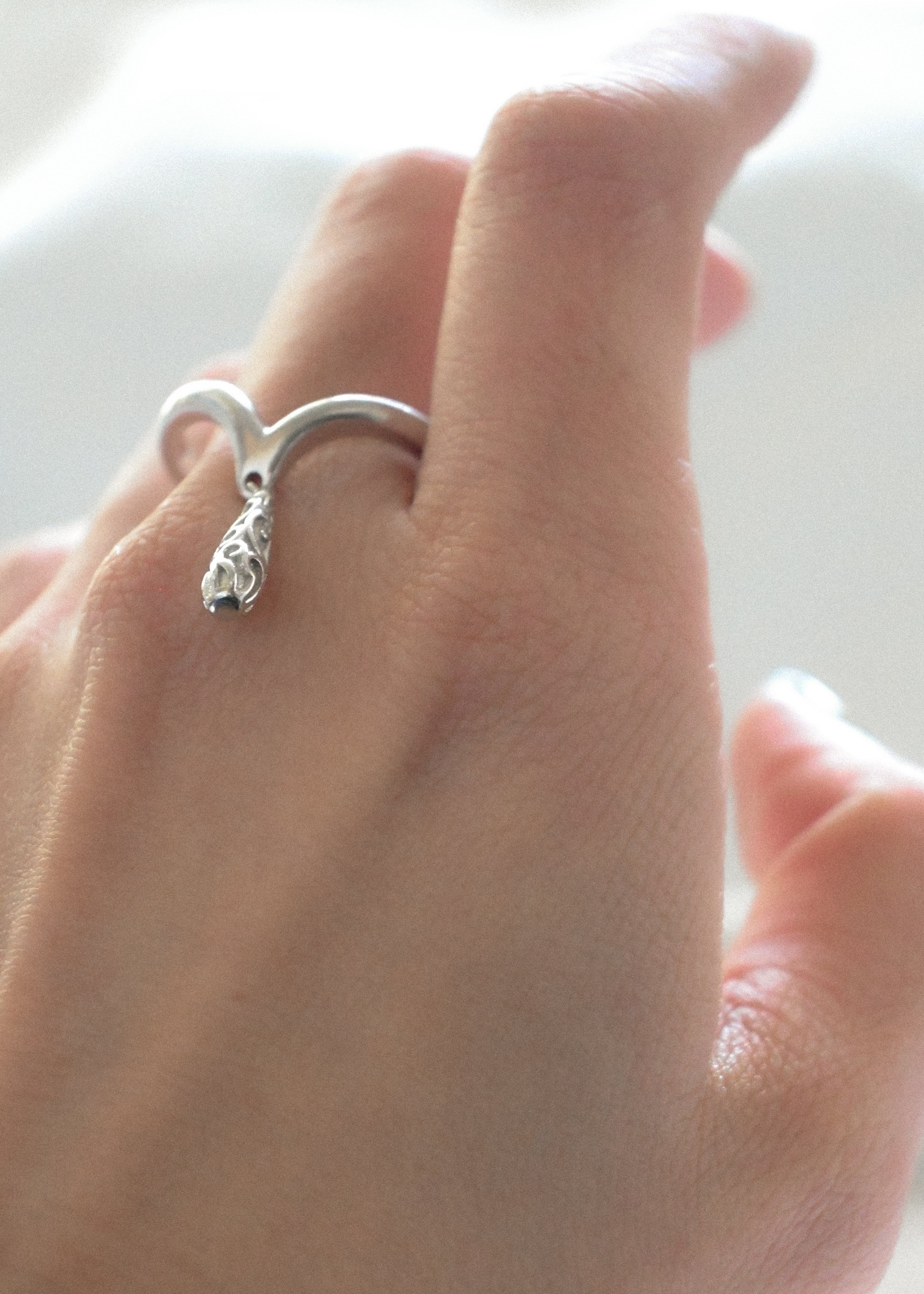 Wishbone Dangle Band Ring - 21号