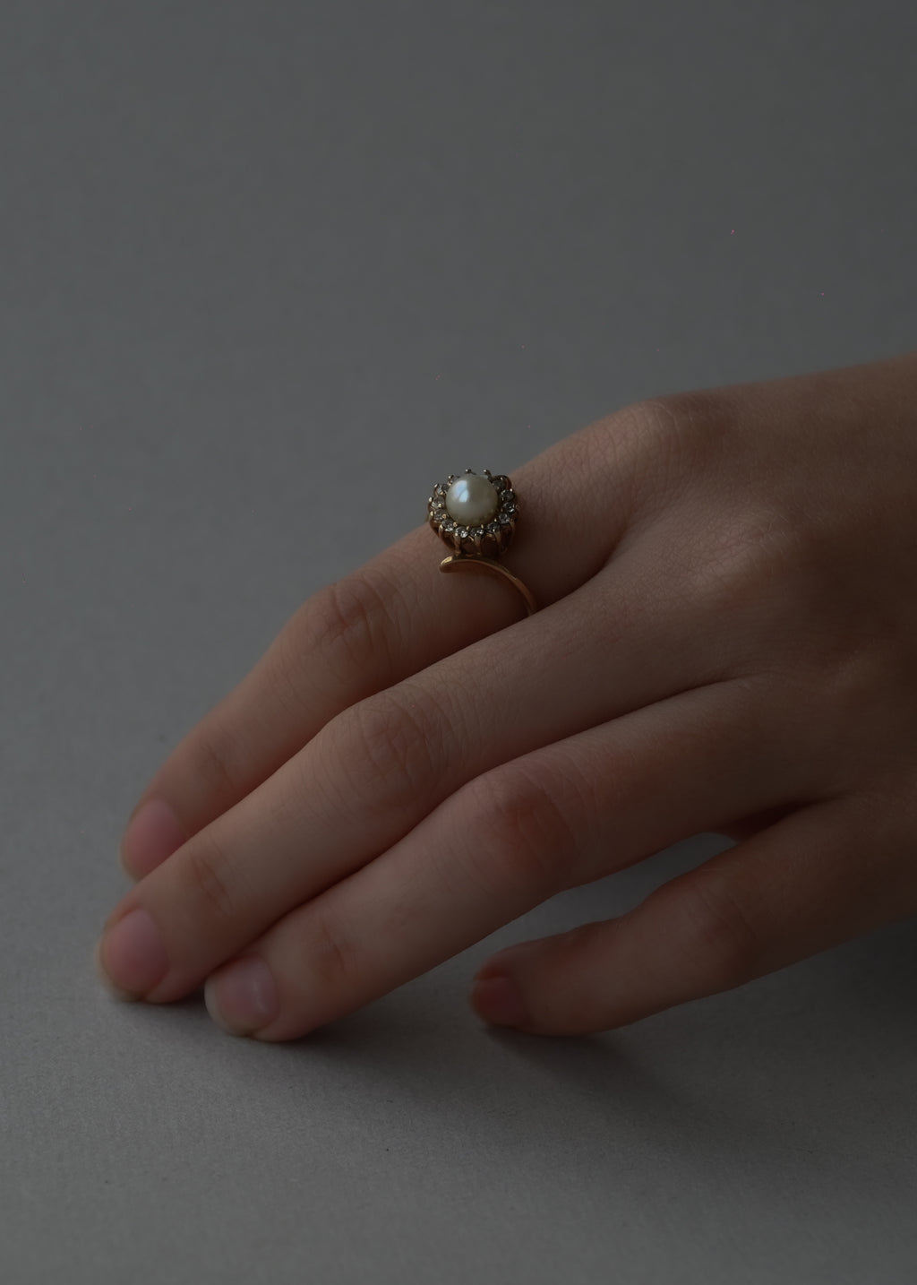 10K Yellow Gold  Pearl and Tourmaline Ring - 11号