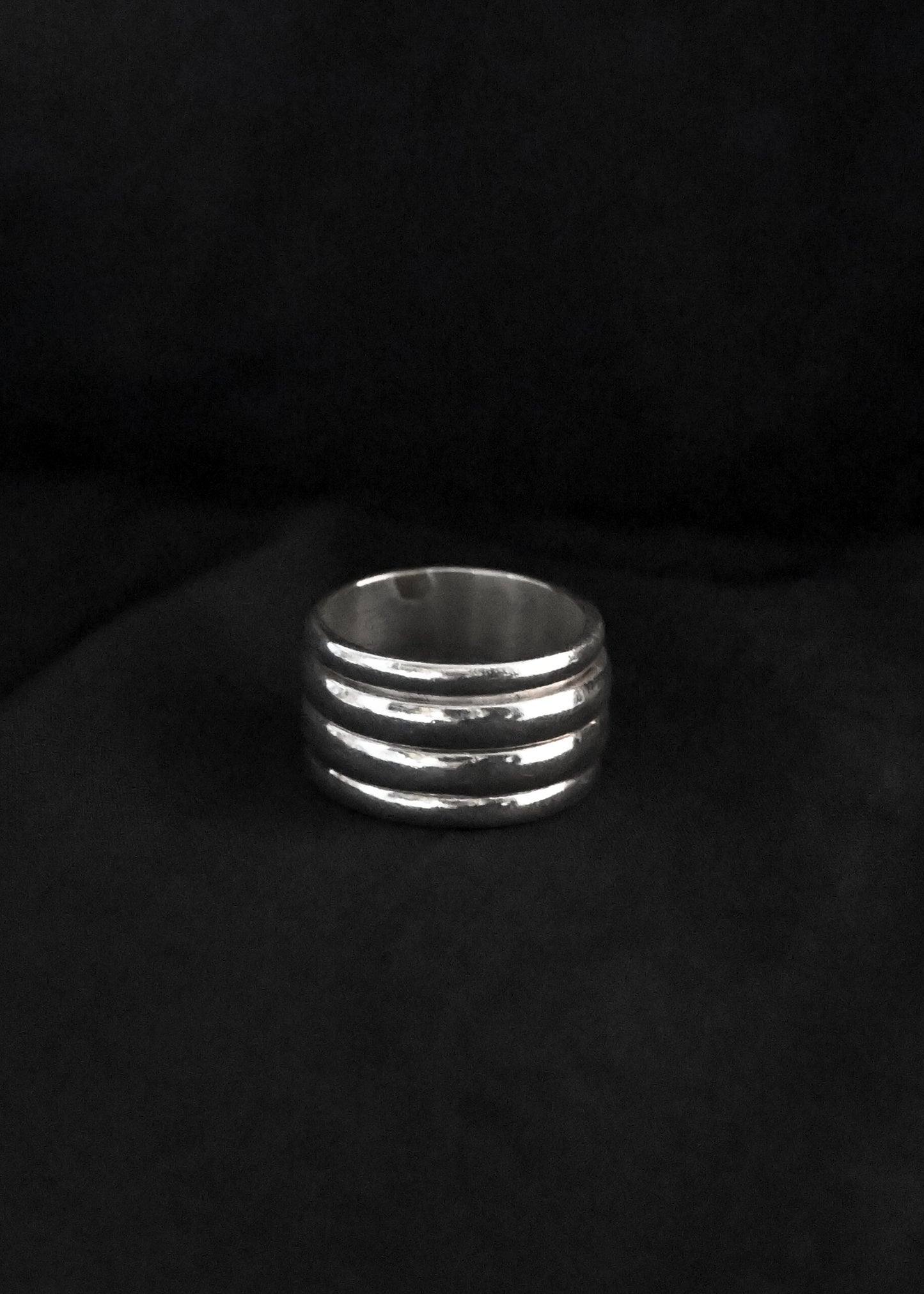 Double Band Spin Silver Ring - 12号