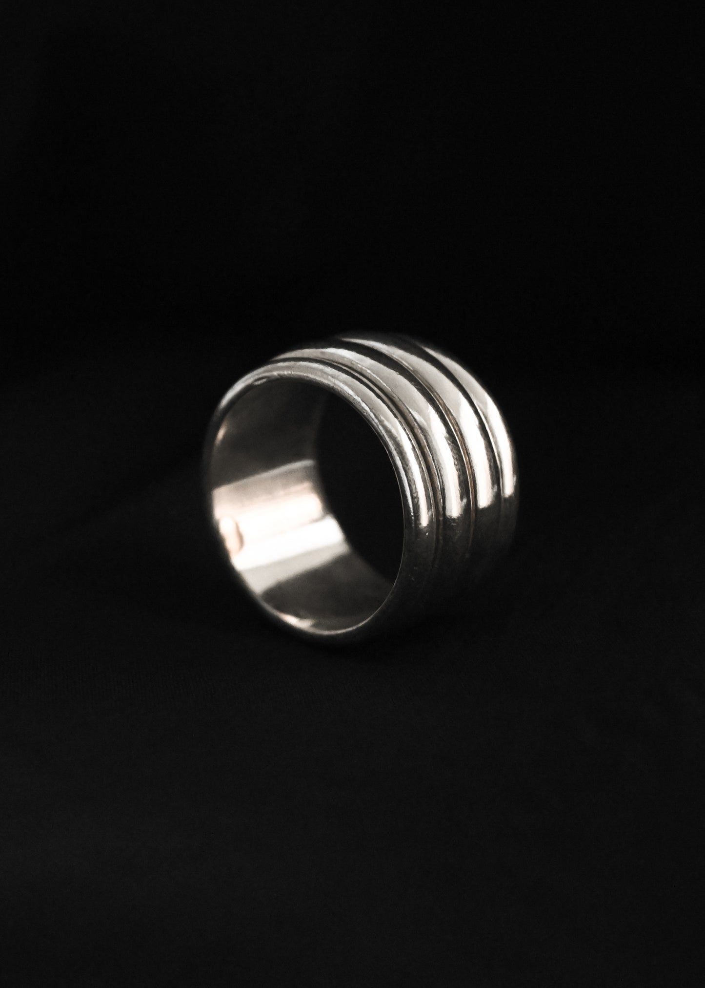 Double Band Spin Silver Ring - 12号