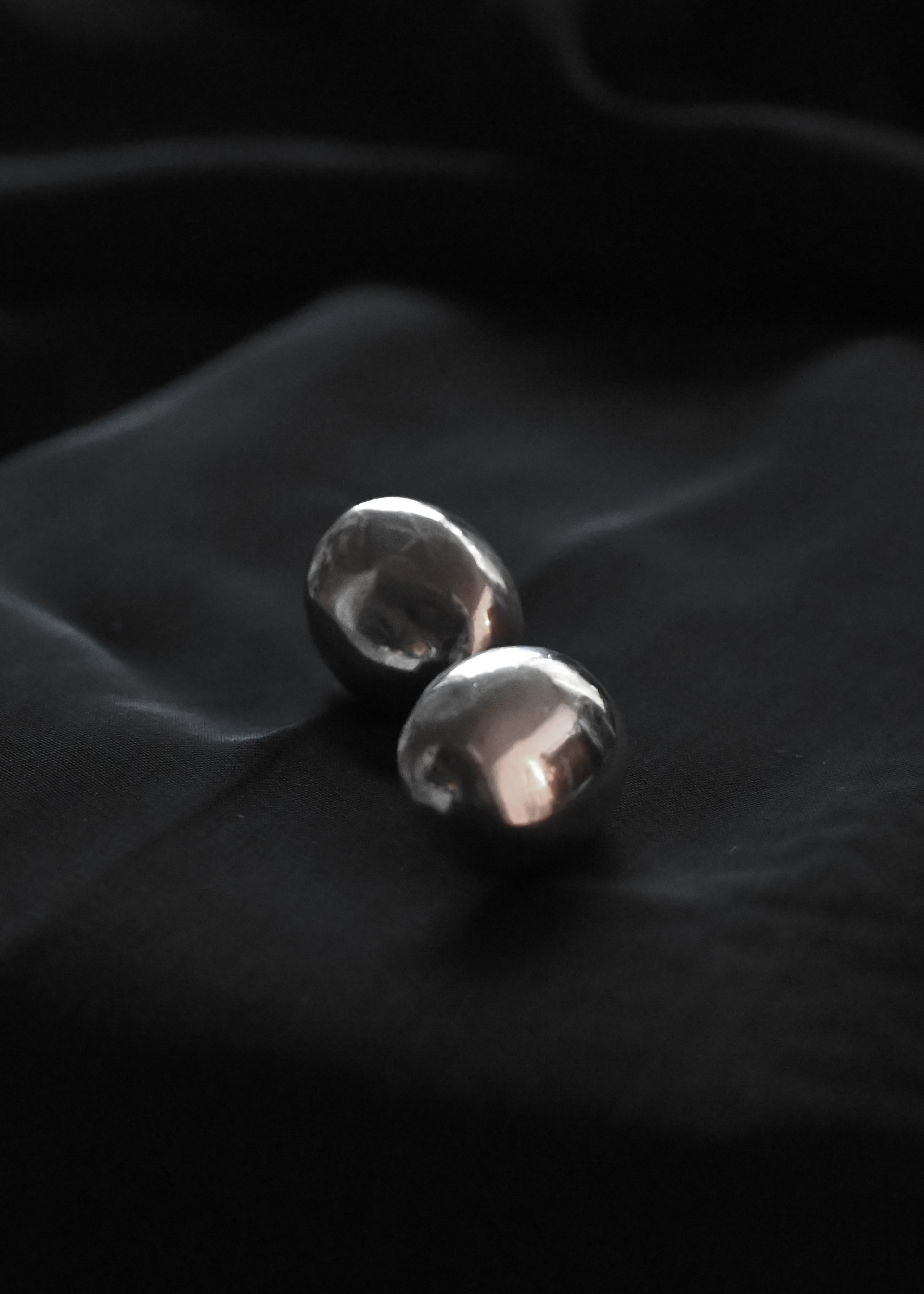 Silver Bean Earrings