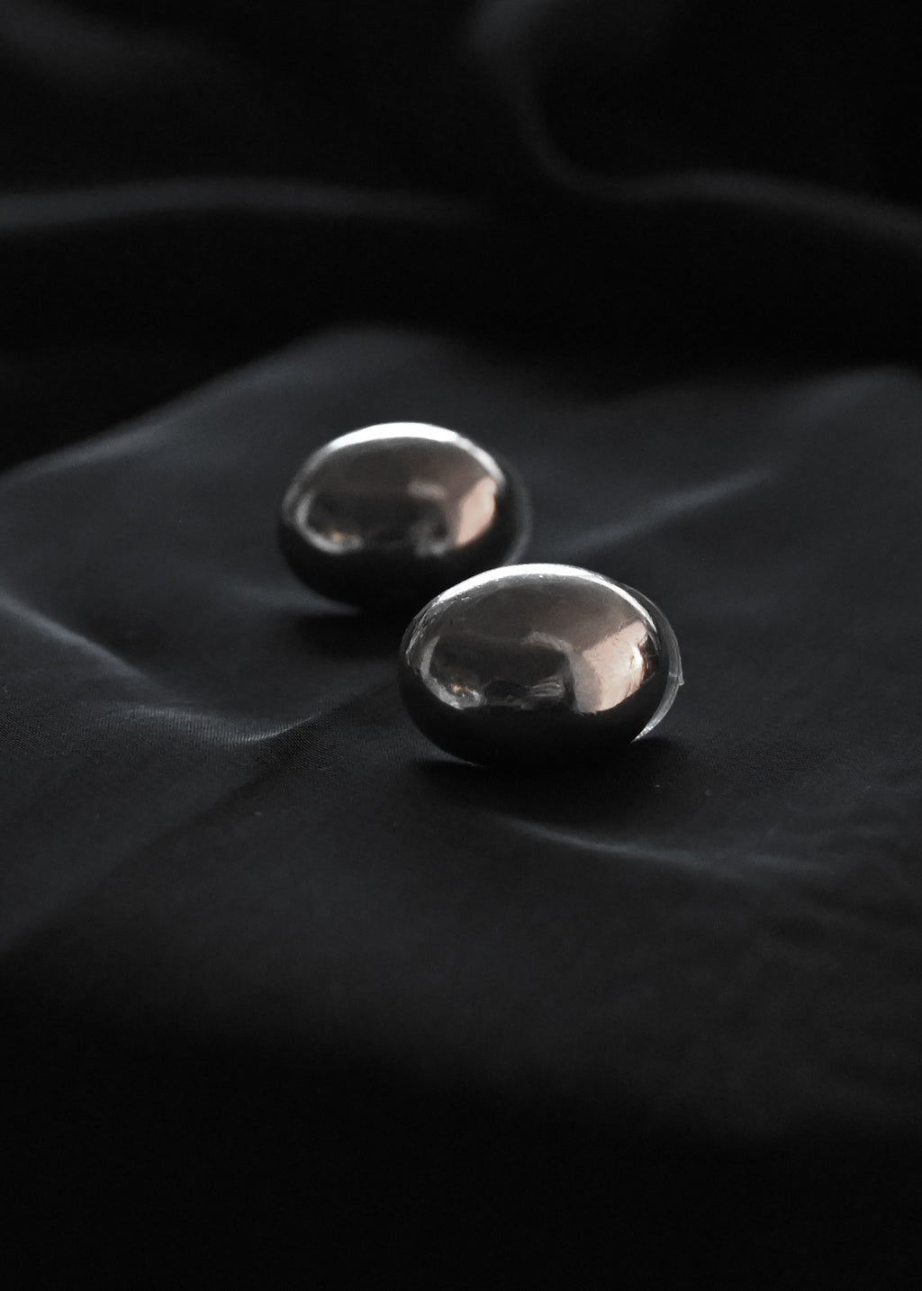Silver Bean Earrings