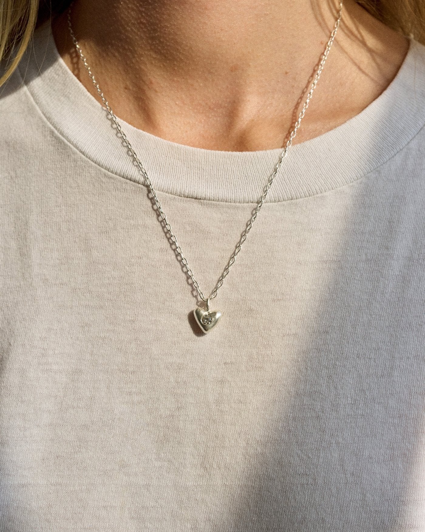 "Dunton Ellerkamp" American Folk Heart Pendant with Diamond(lab)