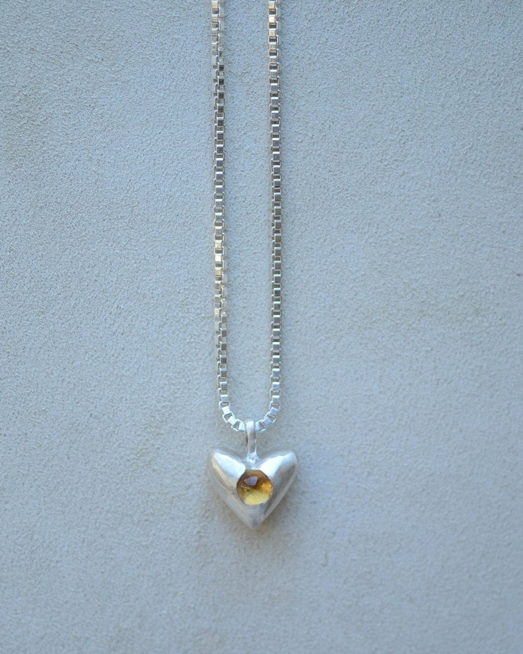 "Dunton Ellerkamp" American Folk Heart Pendant with Citrine