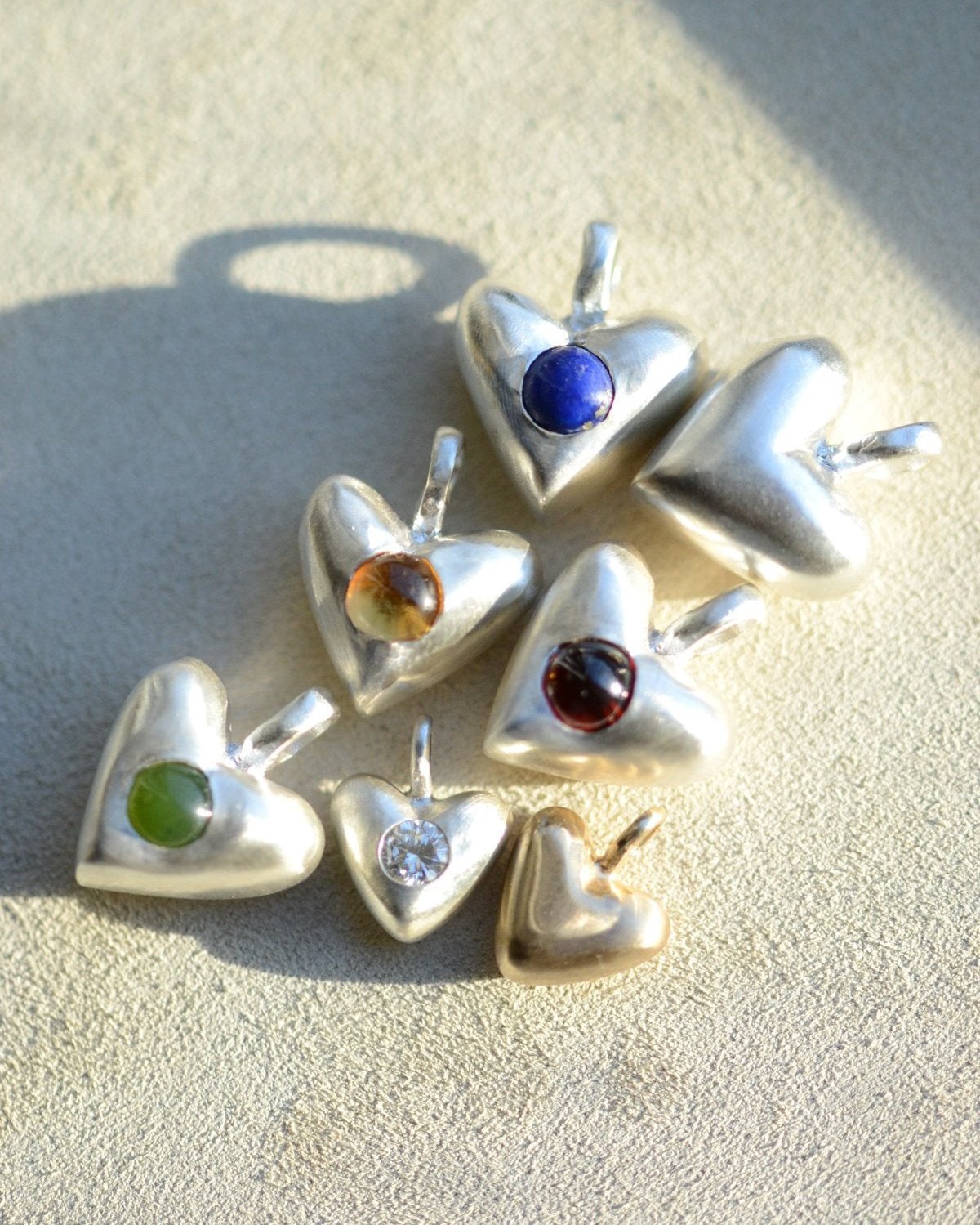 "Dunton Ellerkamp" American Folk Heart Pendant with Citrine