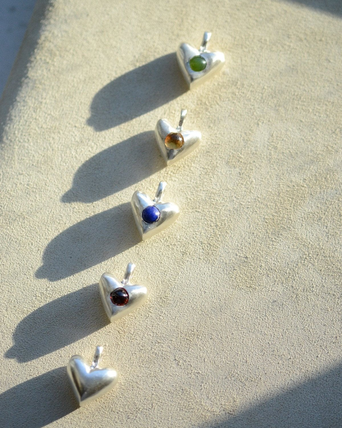 "Dunton Ellerkamp" American Folk Heart Pendant with Citrine