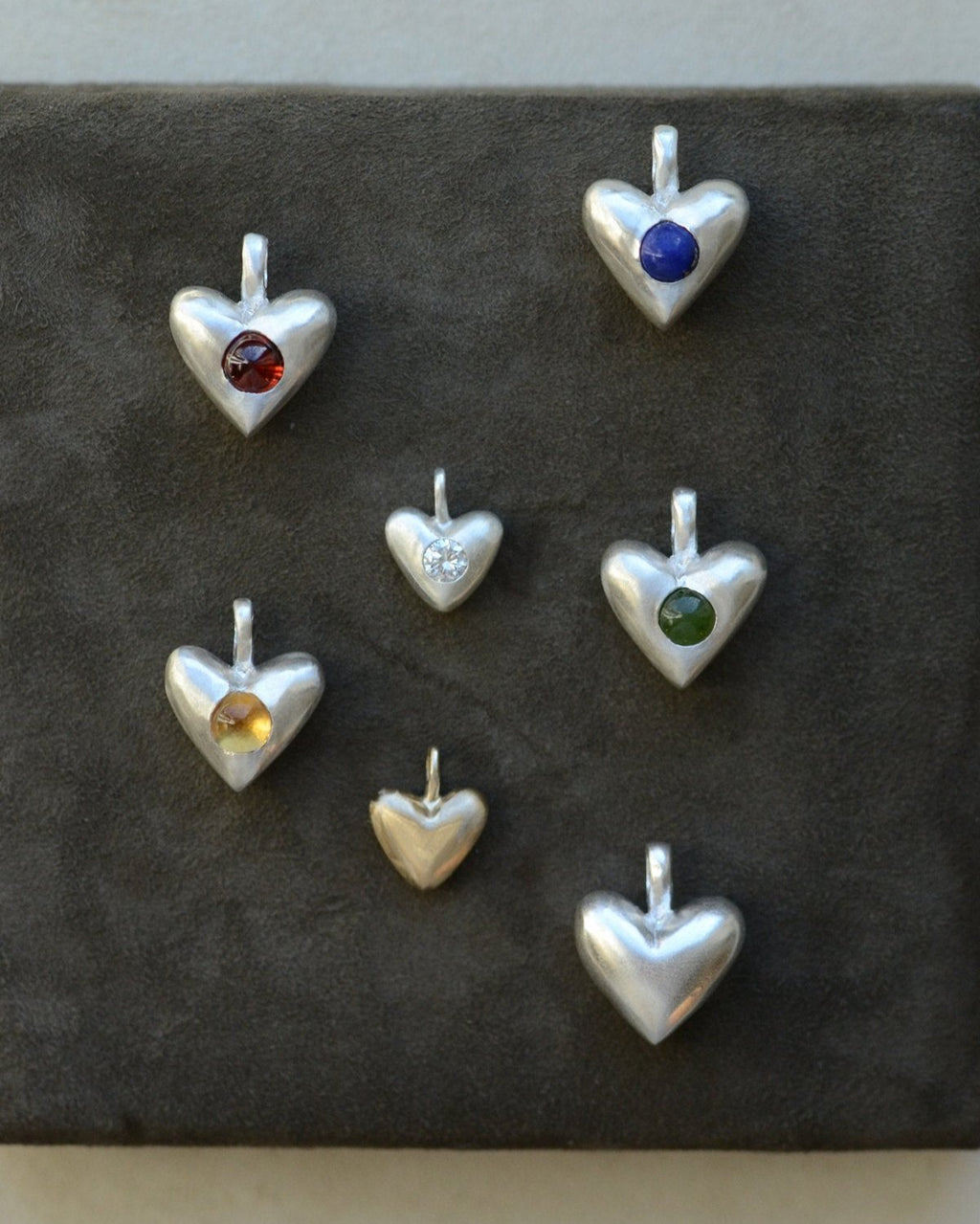 "Dunton Ellerkamp" American Folk Heart Pendant with Citrine