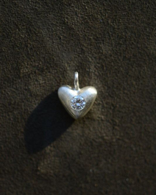 American Folk Heart Pendant with Diamond(lab)