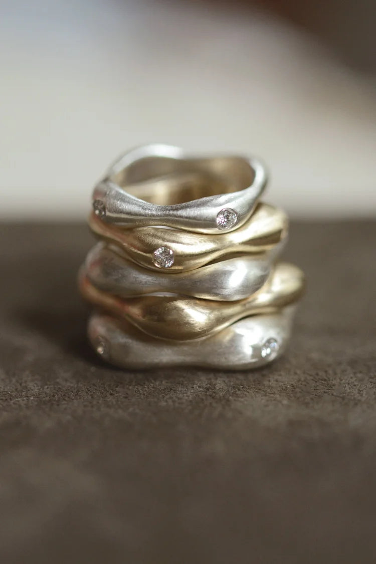 "Dunton Ellerkamp" Owen Ring - Thin w/ Diamonds