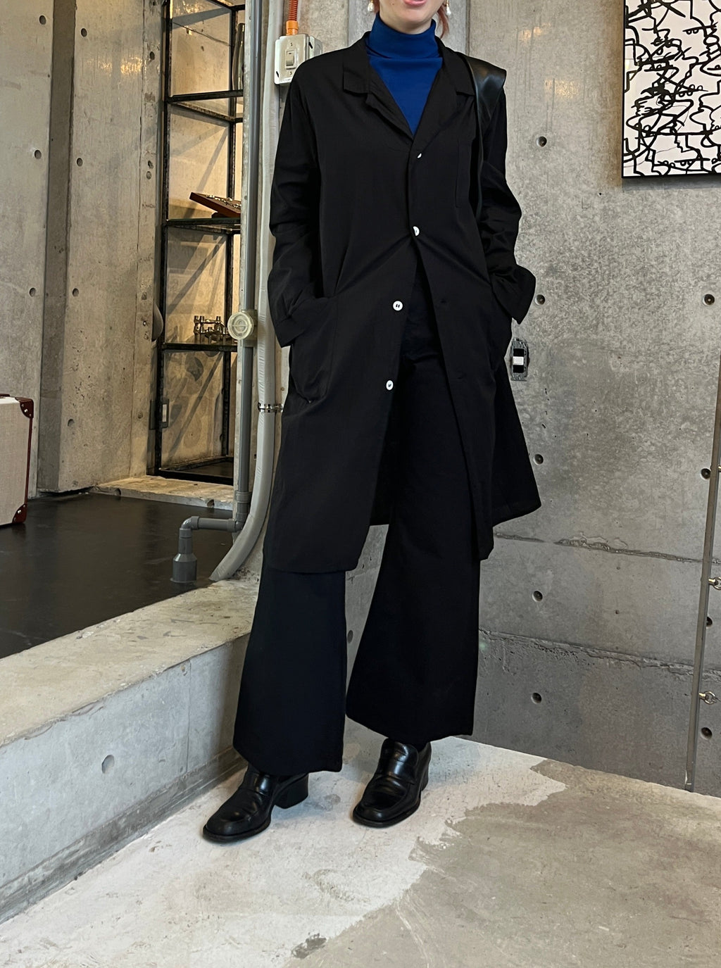 Over-Dyed Cotton Long Shirt