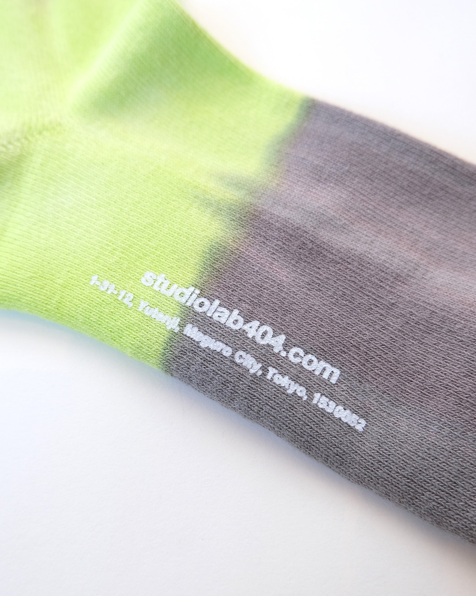 404 Gradation Pile Socks - Gray × Yellow