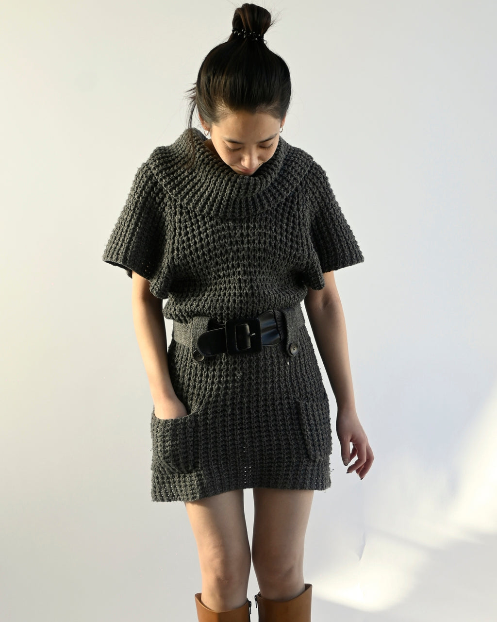 1990's Grey Sweater Mini Dress