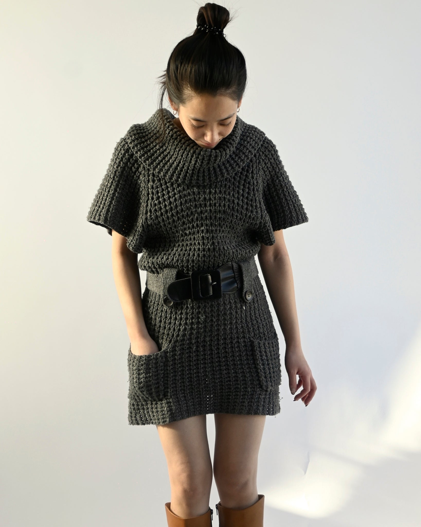 1990's Grey Sweater Mini Dress