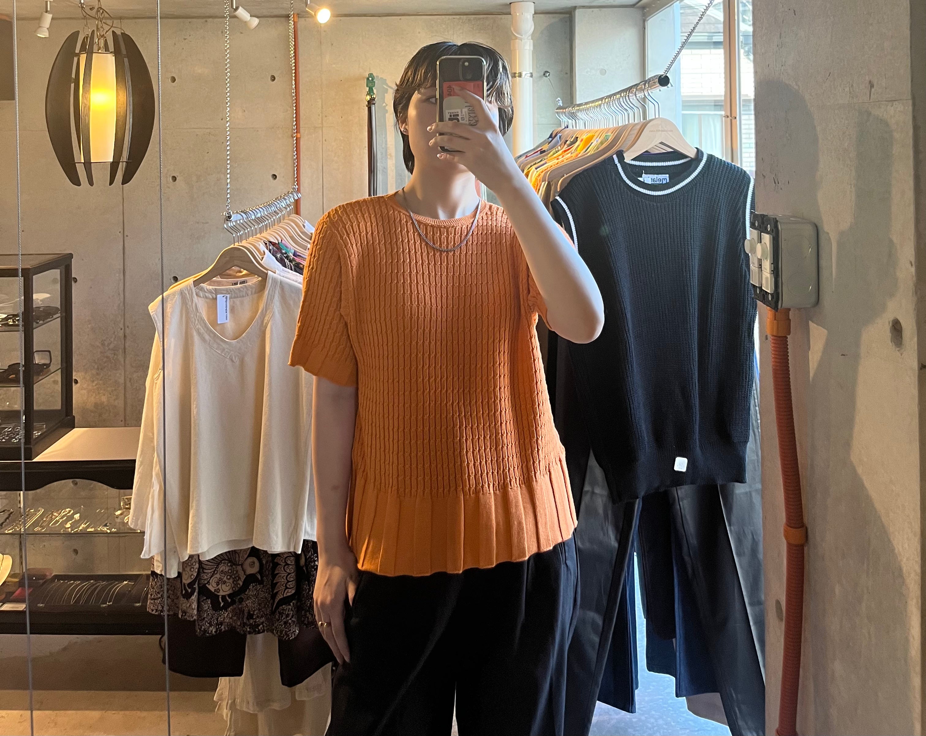 100% Cotton Orange S/S Sweater