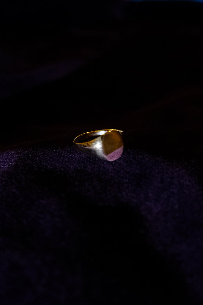 14k Yellow Gold Victorian Signet Baby Ring - 0号
