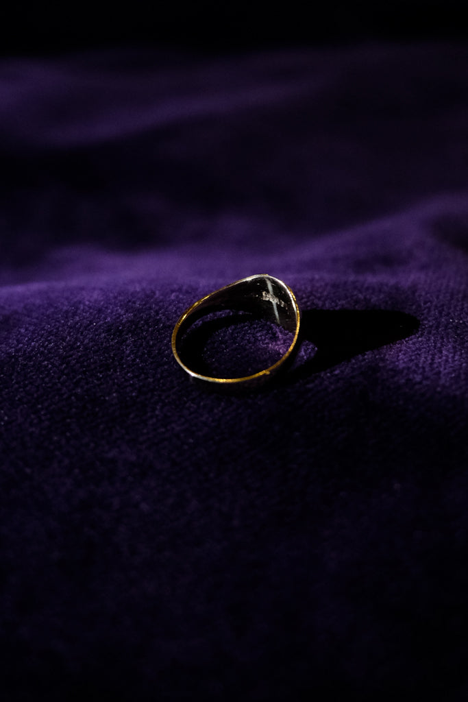 14k Yellow Gold Victorian Signet Baby Ring - 0号