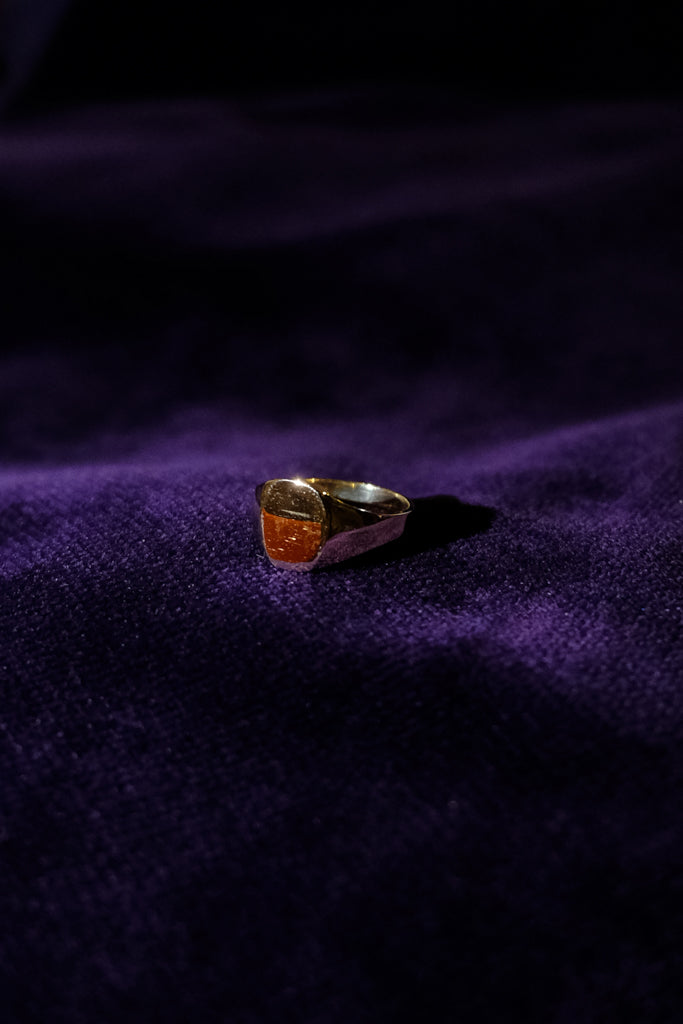14k Yellow Gold Victorian Signet Baby Ring - 0号