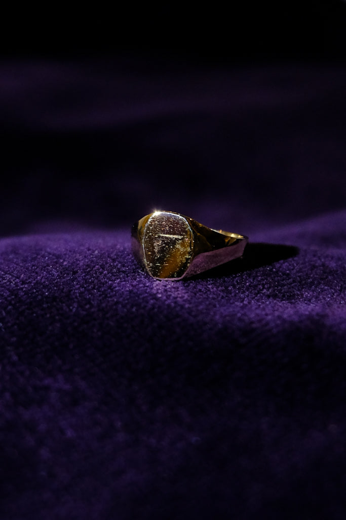 14k Yellow Gold Victorian Signet Baby Ring - 0号