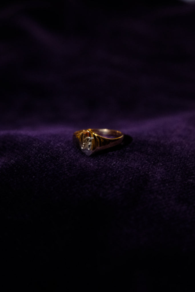 14k Yellow Gold Initial Baby Pinky - 0号