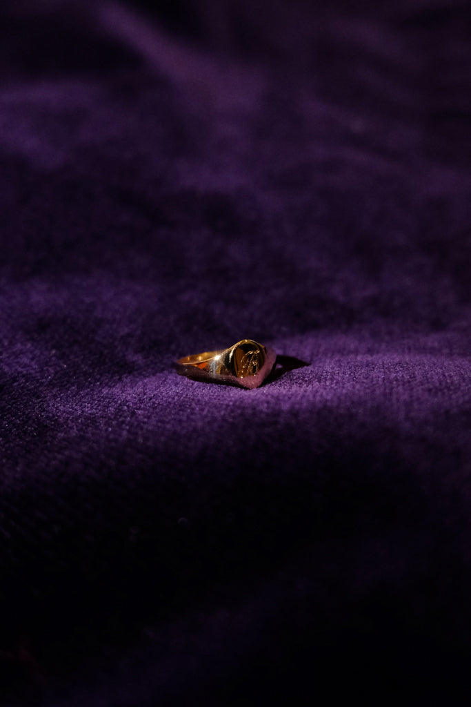 14k Yellow Gold Initial Baby Pinky - 0号