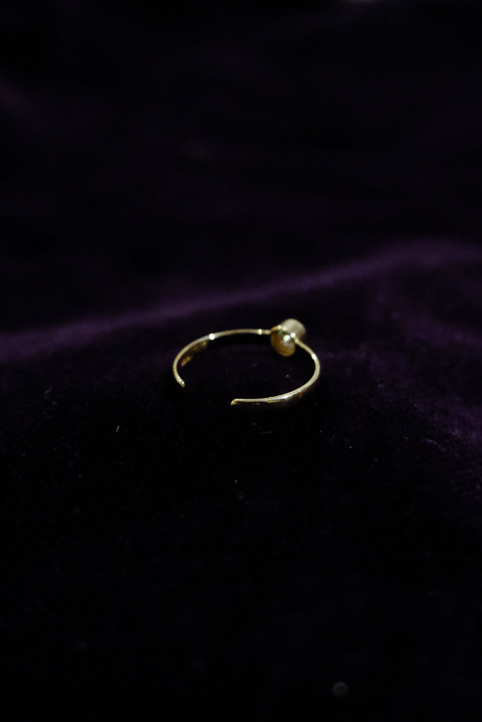 10k Yellow Gold Round Ring - 4号