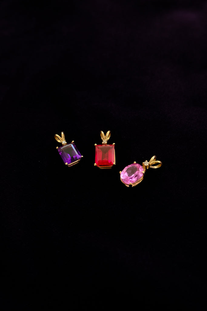 14k Gold Amethyst Charm